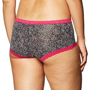 Maidenform womens Dream Cotton With Lace Boy Shorts Panties, Strawberry Dot Print/Wildstrawbe, XX-Large US