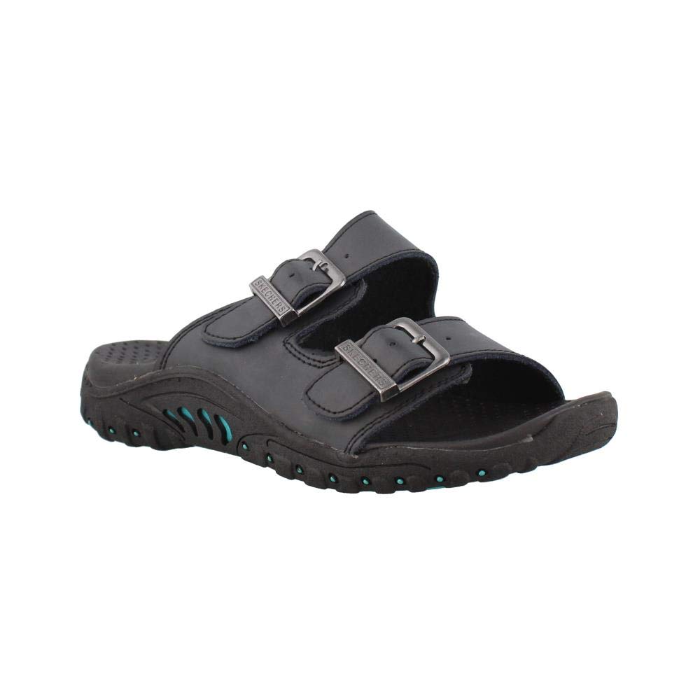 Skechers Women's Reggae Jammin Sandal,Black,6 M US