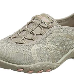 Skechers Relaxed Fit Breathe Easy Fortune Knit Womens Bungee Sneakers Taupe 9.5 M US