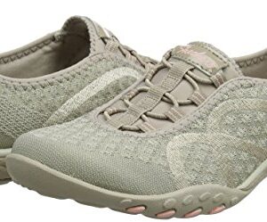 Skechers Relaxed Fit Breathe Easy Fortune Knit Womens Bungee Sneakers Taupe 9.5 M US