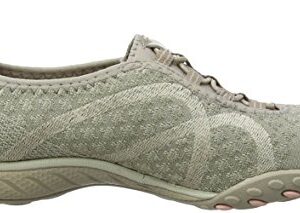 Skechers Relaxed Fit Breathe Easy Fortune Knit Womens Bungee Sneakers Taupe 9.5 M US