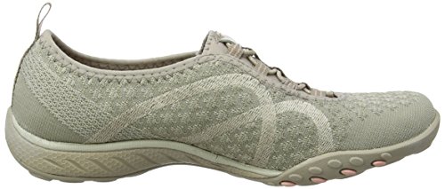 Skechers Relaxed Fit Breathe Easy Fortune Knit Womens Bungee Sneakers Taupe 9.5 M US