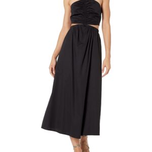 The Drop Women's Brinda Cotton Cutout Halter Maxi Dress, Black, L