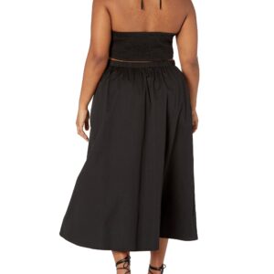 The Drop Women's Brinda Cotton Cutout Halter Maxi Dress, Black, L