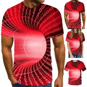 amidoa Men's Polo Shirts Clearance Men's Novelty 3D Print T-Shirt Shirts Short Sleeve Classic Fit Tees Tops Trendy Going Out Vacation Streetwear 2023 Red l