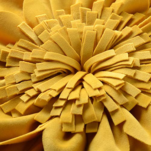 OiseauVoler Decorative 3D Flower Throw Pillow Covers Soft Velvet Handmade Pillowcases Cushion Covers for Couch Bed Living Room Home Decor 18x18 Inch Yellow