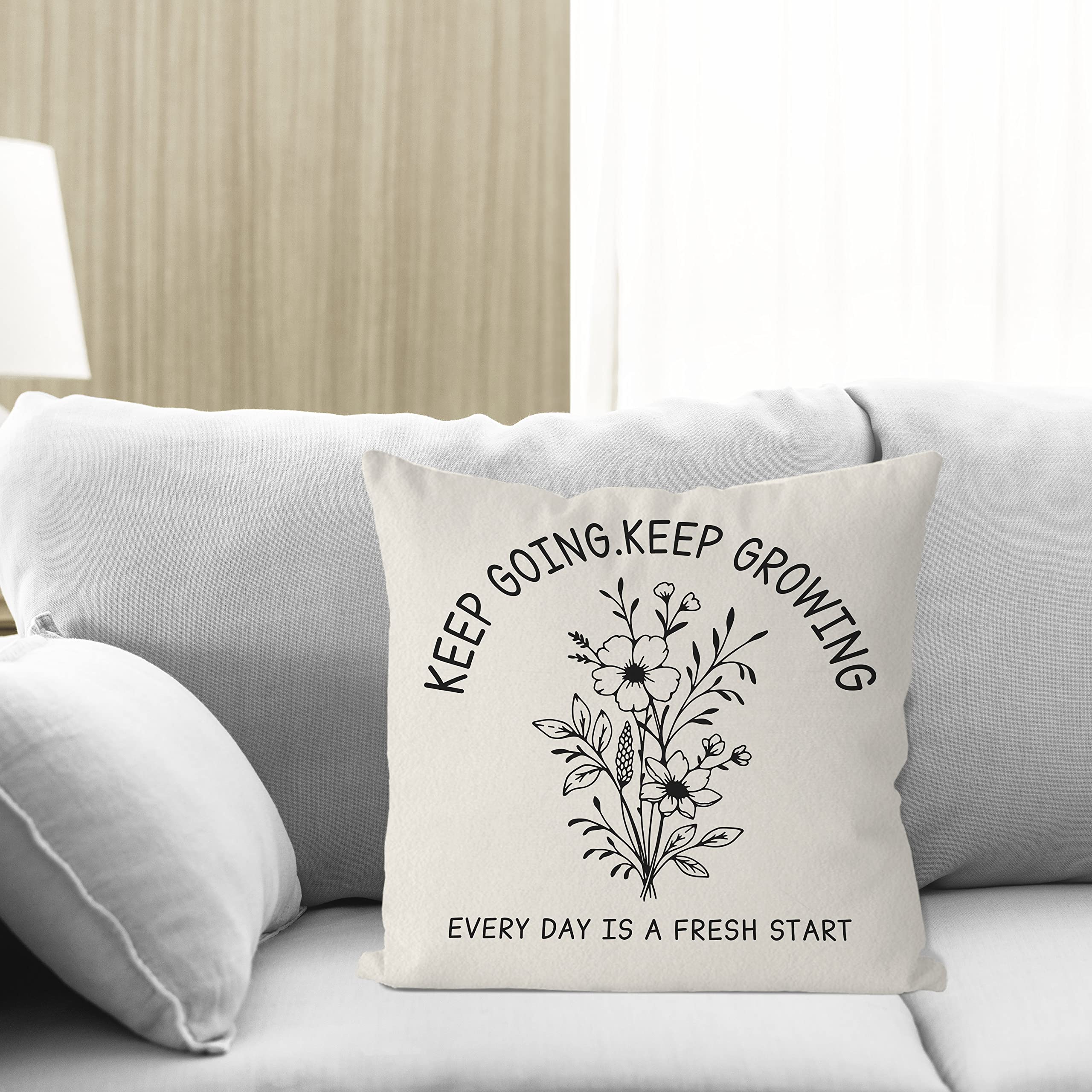 IWXYI Inspirational Pillow Covers 18x18,Inspirational Throw Pillow Covers,Inspirational Wildflower Decorative Pillowcase for Home Dorm Decor,Pillow Decoration for Dorm