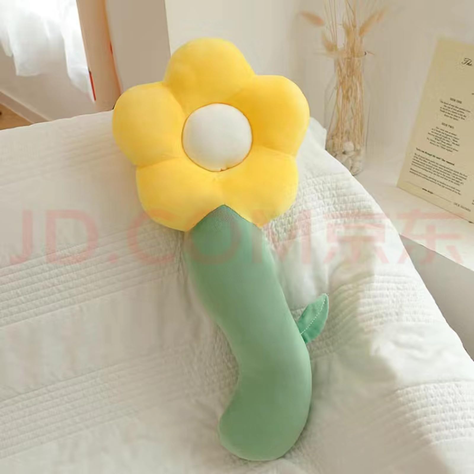 Lovely Sunflower Body Pillow - 51 Inch Long， Machine Washable，The Perfect Body Pillow for Side Sleepers and Pregnant Women， Ideal Decorative Ornament (Yellow)