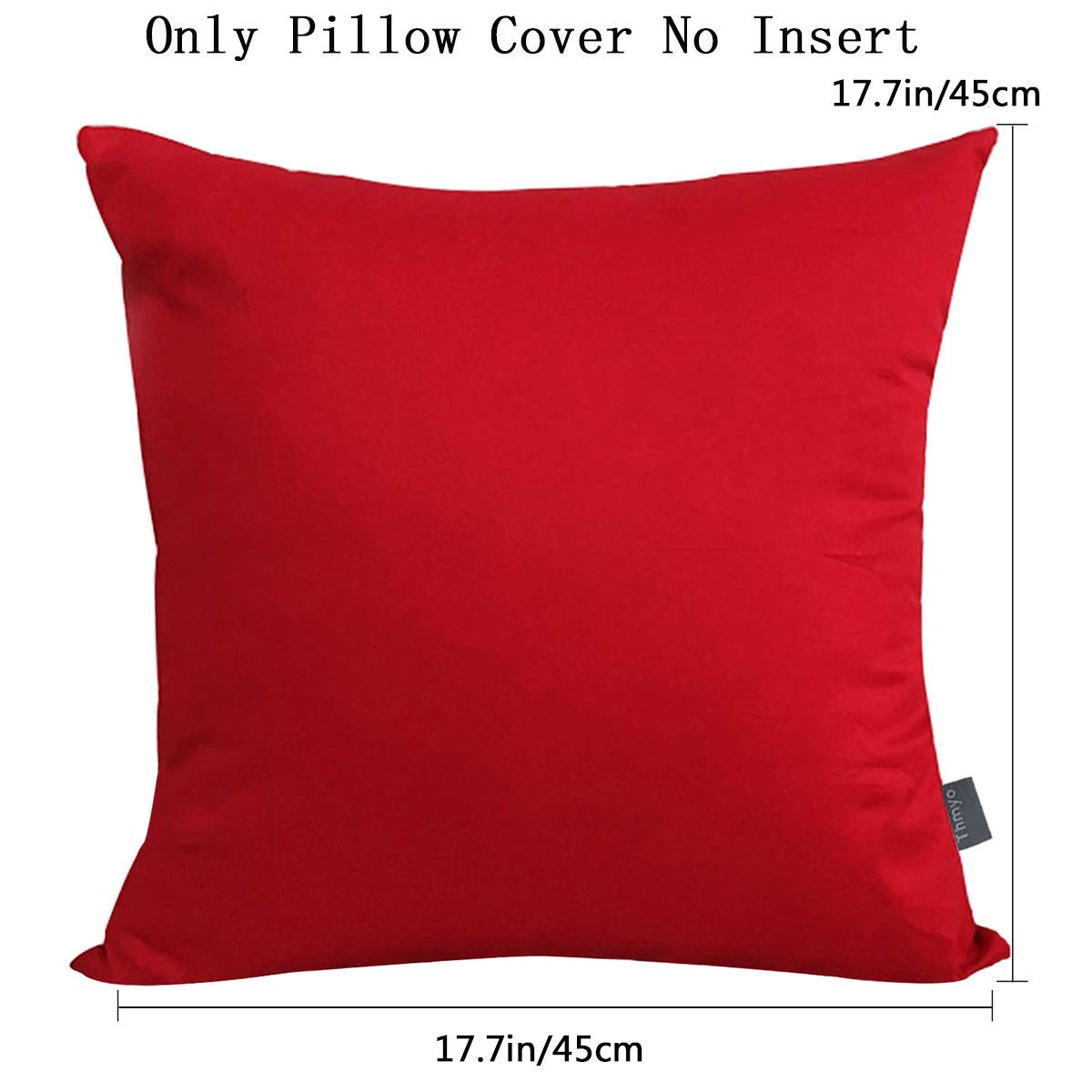 Thmyo 4-Pack 100% Cotton Comfortable Solid Decorative Throw Pillow Case Square Cushion Cover Pillowcase Sublimation Blank Christmas DIY Throw Pillow Covers for Couch Sofa(18x18 inch/ 45x45cm,Red)