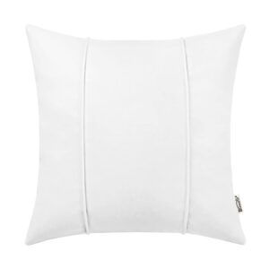 BRAWARM White Leather Throw Pillow Covers 12 X 20 Inches - Faux Leather Lumbar Pillow Cover with Piping, Hand Stitched Leather Throw Pillow for Couch Sofa Bed Living Room Home Decorative