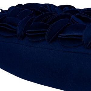 KINGROSE Handmade 3D Flower Throw Pillow Cover Home Decorative Cushion Cover Rectangular Pillowcase Artwork Cushion Sham for Sofa Couch Chair Bed Living Room 12 x 20 Inches Wool Navy Blue