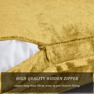 GIGIZAZA Gold Velvet Decorative Lumbar Throw Pillow Covers 12x20 Oblong Couch Sofa Pillow Covers Pack of 2