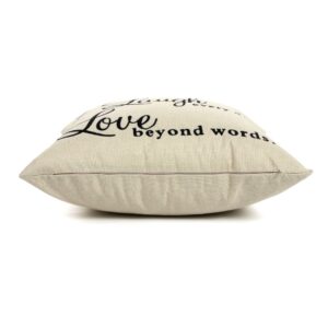 Ogiselestyle Live Every Moment Laugh Every Day Love Beyond Words Motivational Sign Cotton Linen Home Decorative Throw Pillow Case Cushion Cover with Words for Book Lover Sofa Couch 18" x 18"