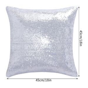 Miayon Silver Sequin Pillow Covers Square Glitter Pillow Cases Decorative Sparkling Throw Pillow Cover Cushion Case for Bed Sofa Bedroom Living Room Valentine's Day Wedding Home Decor (18"x18",4 Pack)