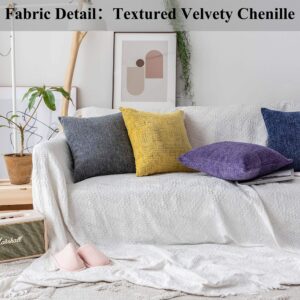 Home Brilliant Lumbar Pillow Cover Textured Chenille Decorative Throw Pillows for Couch Velvet Pillow Cases for Kids, Set of 2, Dark Grey, 30x50 cm, 12 x 20 inches