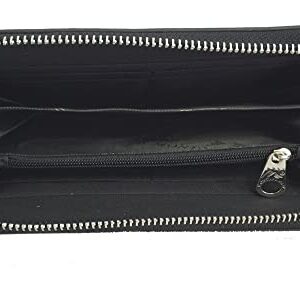 Concealed Carry Tooled Leather Shoulder Purse - Concealed Weapon Gun Bag w/ Matching Wallet By Montana West (Black)