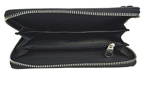 Concealed Carry Tooled Leather Shoulder Purse - Concealed Weapon Gun Bag w/ Matching Wallet By Montana West (Black)