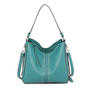 montana west large leather hobo handbag for women studded shoulder bag crossbody purse mwc-1001tq