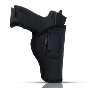 iwb gun holster by houston - eco leather concealed carry soft material - fits glock 17/21, h &k,beretta 92 fs,xdm,ruger 45 bersa pro,px4,fnx 45,fnh 45,hi point 9/40/45 mm (right) (chp-57b-rh)