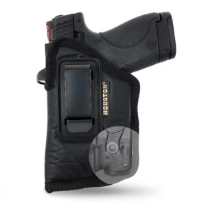 Houston Gun Holsters IWB Optical Gun Holster by Houston Eco Leather Concealed Carry Soft Material Black CHPO-57GL-LH CHPO-57GL-LH