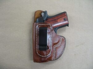 azula gun holsters iwb in the waist band leather concealed carry holster for raven arms 25 mp-25 pistol tan left hand