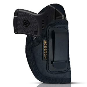 iwb gun holster by houston - eco leather concealed carry soft material - suede interior for protection - fits: most small 380, keltec without laser, diamond back, small 25 & 22 cal (right)