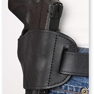 Bulldog Cases Black Molded Leather Belt Slide Holster (Large)