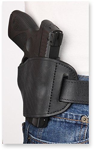 Bulldog Cases Black Molded Leather Belt Slide Holster (Large)