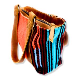 Southwestern Handwoven Wool Leather Boho Tote Western Handbag (Sedona)