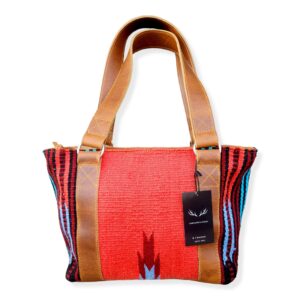 Southwestern Handwoven Wool Leather Boho Tote Western Handbag (Sedona)