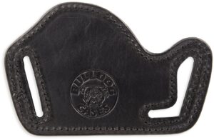 bulldog cases lf-s/m leather lay flat holster, black, right