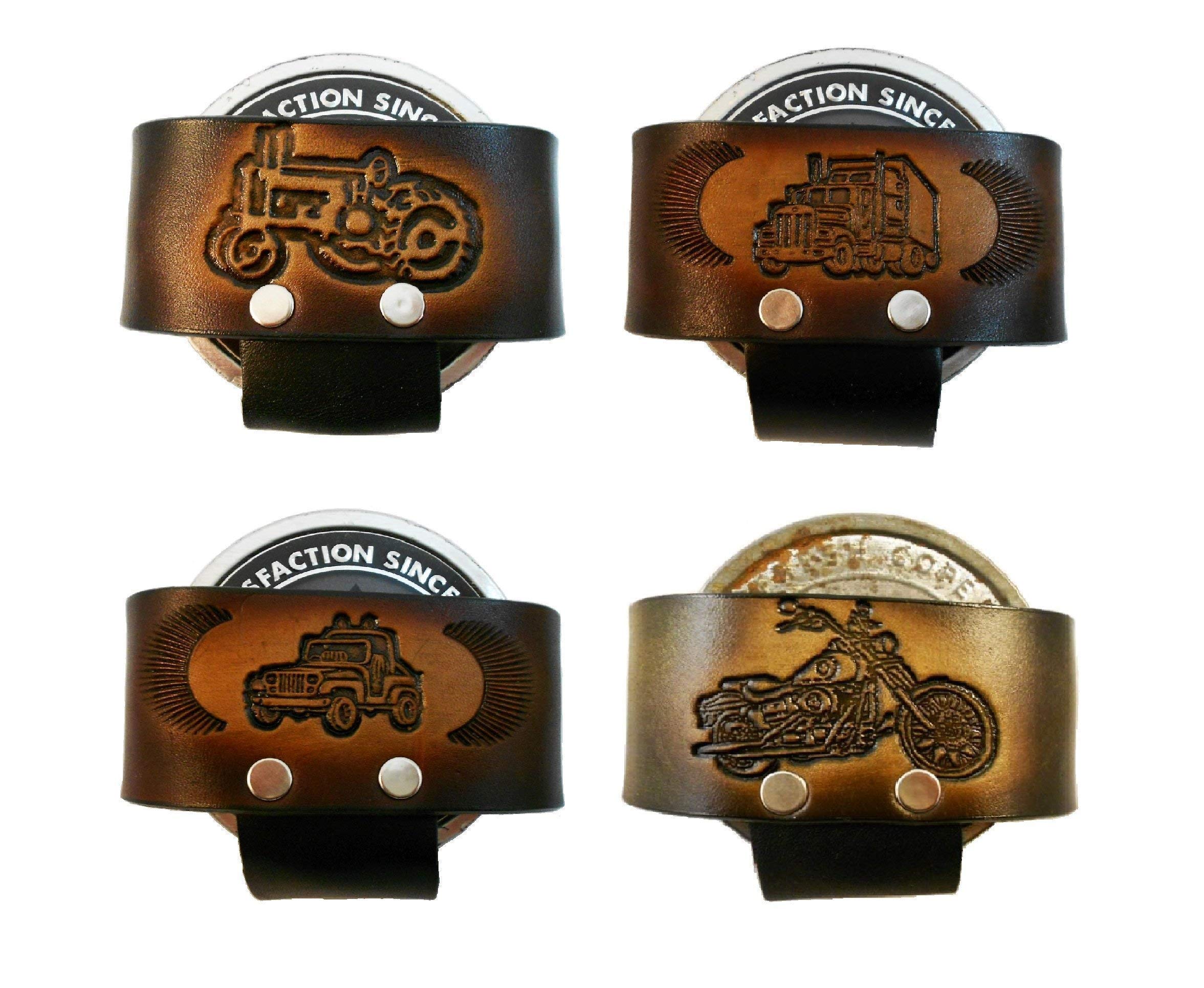 Leather Snuff Can Holder, Holster, Chew Dip Tobacco Case, Handcrafted, Many Tooled Designs