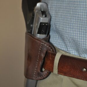 Brown Leather Belt Slide Gun Holster for Ruger P94, P95, SR9, 22/45