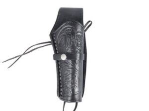 hand-tooled leather holster, 6, black, right hand