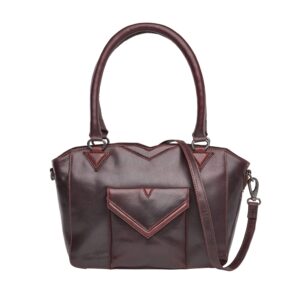 lady conceal concealed carry purse for women - aubrey leather satchel crossbody, locking ykk & universal holster (bordo)