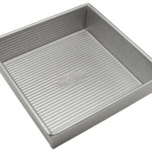 USA Pan Bakeware Square Cake Pan, 8 inch, Nonstick & Quick Release Coating, Made in the USA from Aluminized Steel