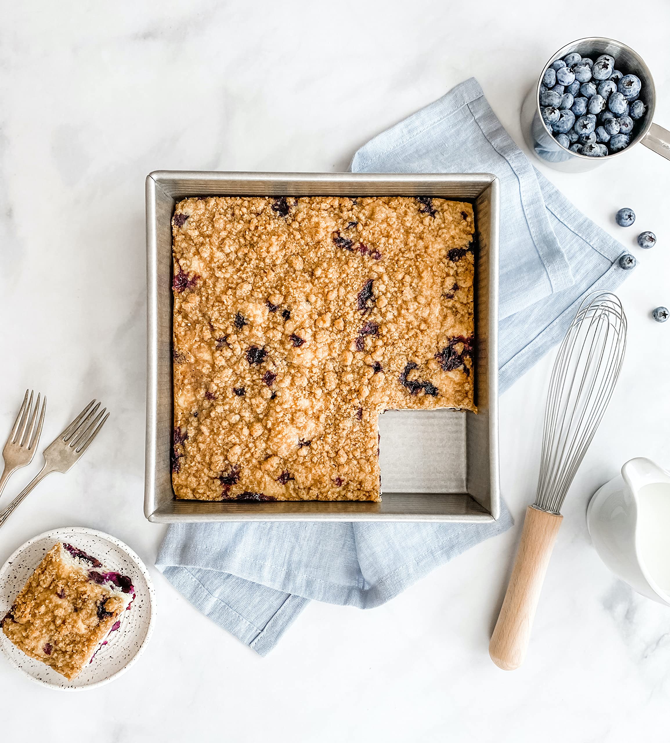 USA Pan Bakeware Square Cake Pan, 8 inch, Nonstick & Quick Release Coating, Made in the USA from Aluminized Steel