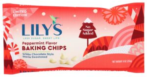 lilys chocolate peppermint flavor baking chips, 9 oz