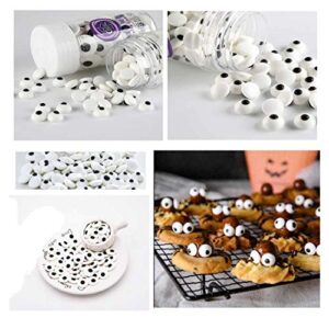 GEORLD Halloween Eyeballs Sprinkles 2 Bottle Candy Edible Eyeballs Eyes Cake Cupcake Toppers Cookie Dessert Decorations,6.9 Ounce,Two Size Mixed