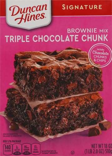 Duncan Hines Signature Triple Chocolate Chunk Brownie Mix, 18 OZ