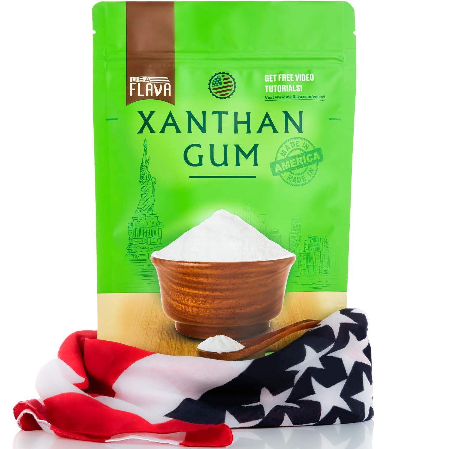 Made in USA Xanthan Gum (8 oz), Premium Quality, Food Grade Thickener, Non GMO, Gluten Free, Use in Cooking, Baking, Sauces, Soups and more. Suitable for Vegetarian, Kosher & Halal. Use for Keto Diet.