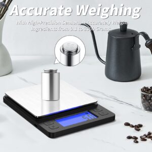 Food Kitchen Scale, Food Scales Digital Weight Grams and Oz, High Precision Digital Scale, LCD Display, with 2 Trays, Cooking, Tare Function, Baking (Black)