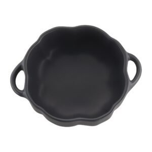 STAUB 0.5-qt Petite Ceramic Pumpkin, Oven & Stove Safe up to 572°F, Baking Dish, Candy Dish, Matte Black