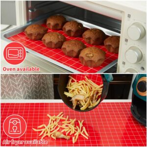 Silicone Baking Mat Roll 16IN*5FT Free Cutting, Non-Slip Pastry Mat, Non-Stick Reusable Air Fryer Liner, Oven Liners, Counter Mat, Freeze Dryer Mat, Easily Cut to Size Fit All Ovens Pans Tins Dishes