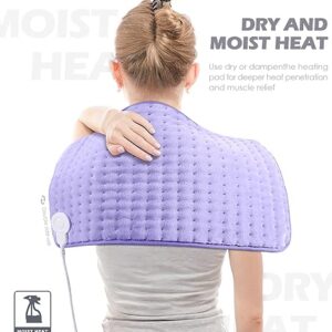 Heating Pad for Back Pain Cramps Relief - Electric Heating Pad for Neck/Shoulder/Muscle Pain - 6 Heat Settings, Auto Off, Moist Heat Options, Machine Washable, Christmas Gifts for Women,Mom,Sister -XL