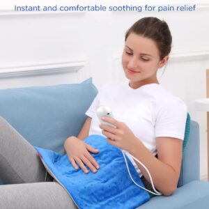 Comfytemp Heating Pad for Period Cramps, FSA HSA Eligible Electric Heating Pad for Back Pain Relief, 12"x24" XL Soft Heat Pad - Birthday Gifts for Women/Men/Mom/Wife, 9 Heat Levels, 11 Timers, Stay On