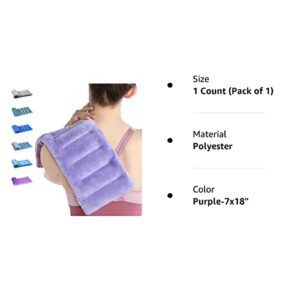 SuzziPad Microwave Heating Pad for Pain Relief, 7x16 Microwavable Heating Pads for Cramps, Muscle Ache, Joints, Neck Shoulder, Bean Bag Moist Heat Pack, Warm Compress, Purple