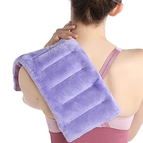 SuzziPad Microwave Heating Pad for Pain Relief, 7x16 Microwavable Heating Pads for Cramps, Muscle Ache, Joints, Neck Shoulder, Bean Bag Moist Heat Pack, Warm Compress, Purple