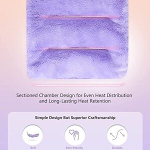 SuzziPad Microwave Heating Pad for Pain Relief, 7x16 Microwavable Heating Pads for Cramps, Muscle Ache, Joints, Neck Shoulder, Bean Bag Moist Heat Pack, Warm Compress, Purple