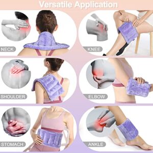 SuzziPad Microwave Heating Pad for Pain Relief, 7x16 Microwavable Heating Pads for Cramps, Muscle Ache, Joints, Neck Shoulder, Bean Bag Moist Heat Pack, Warm Compress, Purple